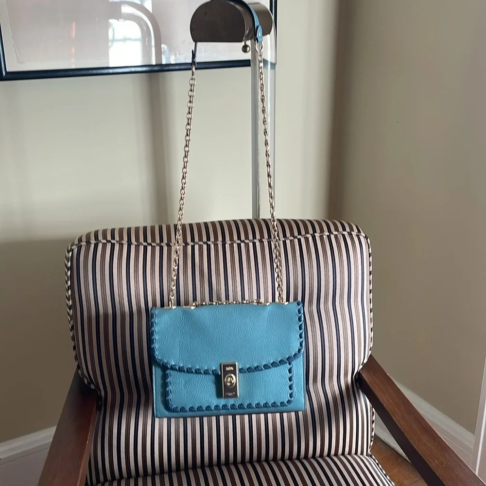 COACH CA238 Lane Shoulder Bag With Whipstitch In Marine Multi blue
